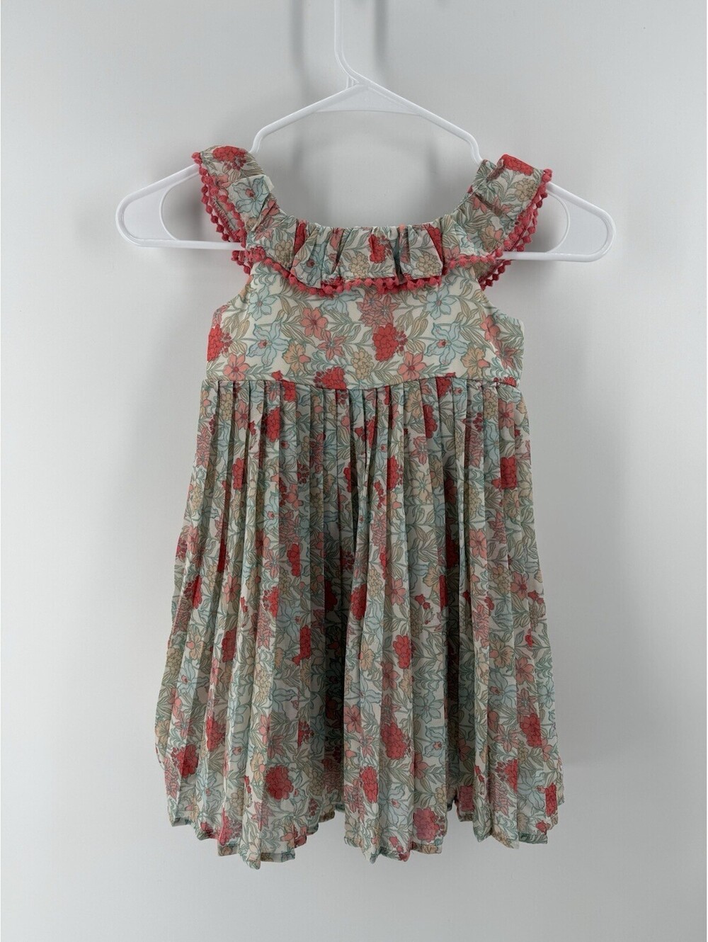 Haute Hippie Kids Floral Pleated embroidered trim Dress 4T